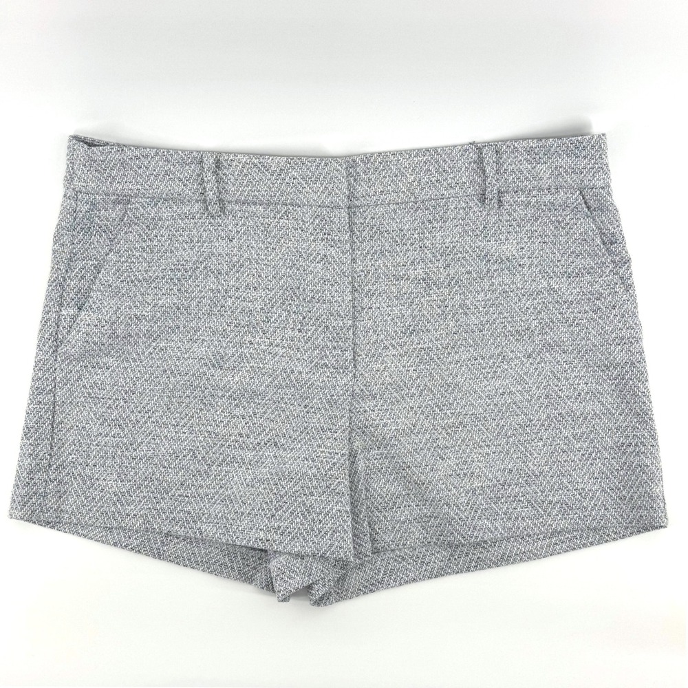 LOFT Riviera Shorts Womens 12 Blue White Tweed Preppy 4" Inseam Coastal Grandma